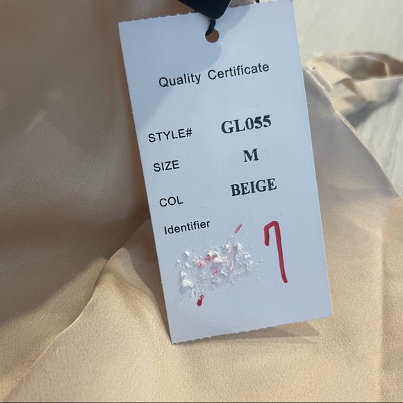 NWT PEPPE PELUSO Golden-Cream Satin Riveted Sleeveless Mini Evening Dress Size M - Picture 9 of 13